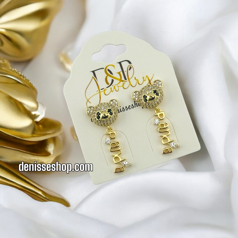 14K PANDA  EARRING E642