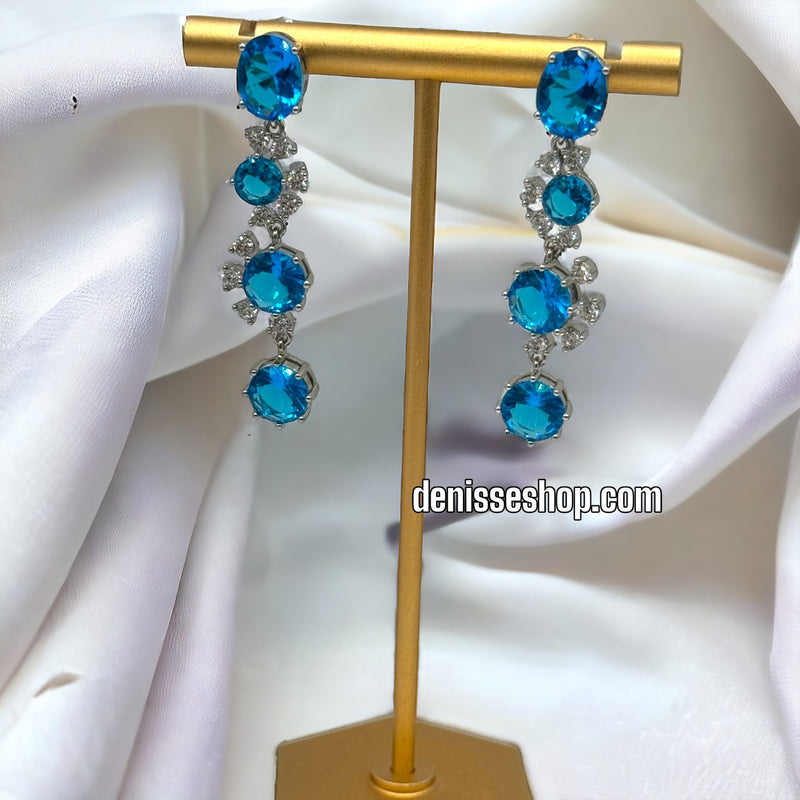 SILVER BLUE ELEGANT EARRINGS E416