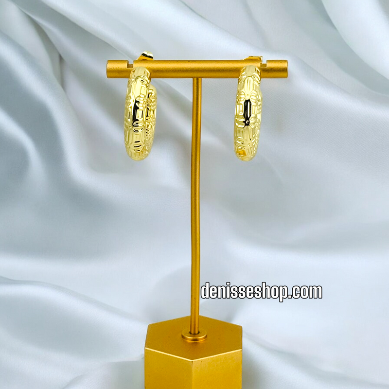 14K FASHION GOLD EARRING E594