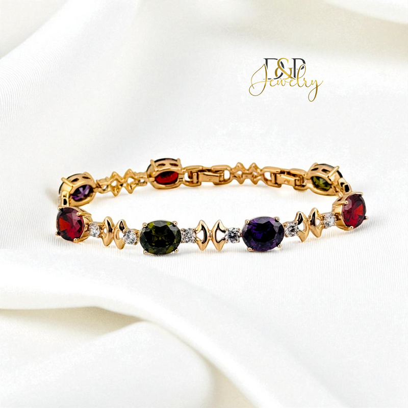 18K GOLD MULTICOLOR  BRACELET BR849