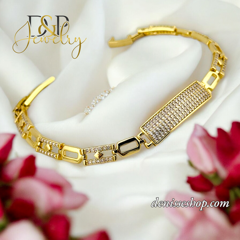 14K PLATE DESIGN BRACELET BR678