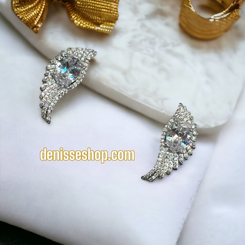 WHITE STONE ANGEL EARRING E268