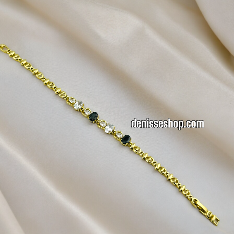 14K BLACK AND WHITE BRACELET BR345