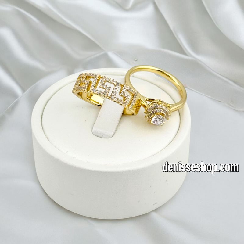 14K WOMEN SPECIAL DESIGN GOLD DOUBLE RING RG345