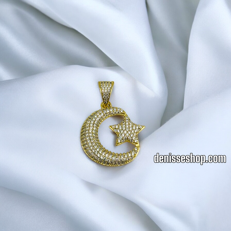 14K MOON STAR PENDANT P593