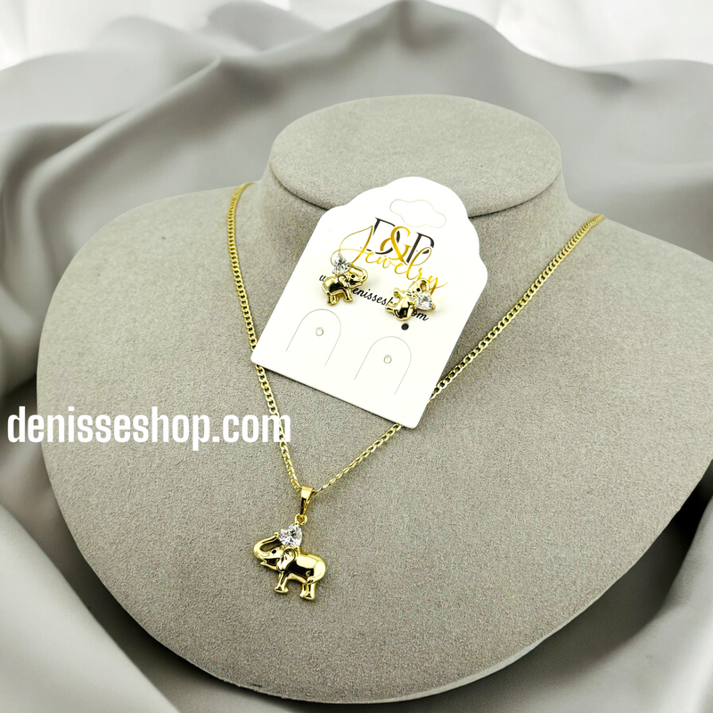 14K ELEPHANT NECKLACE SET C45