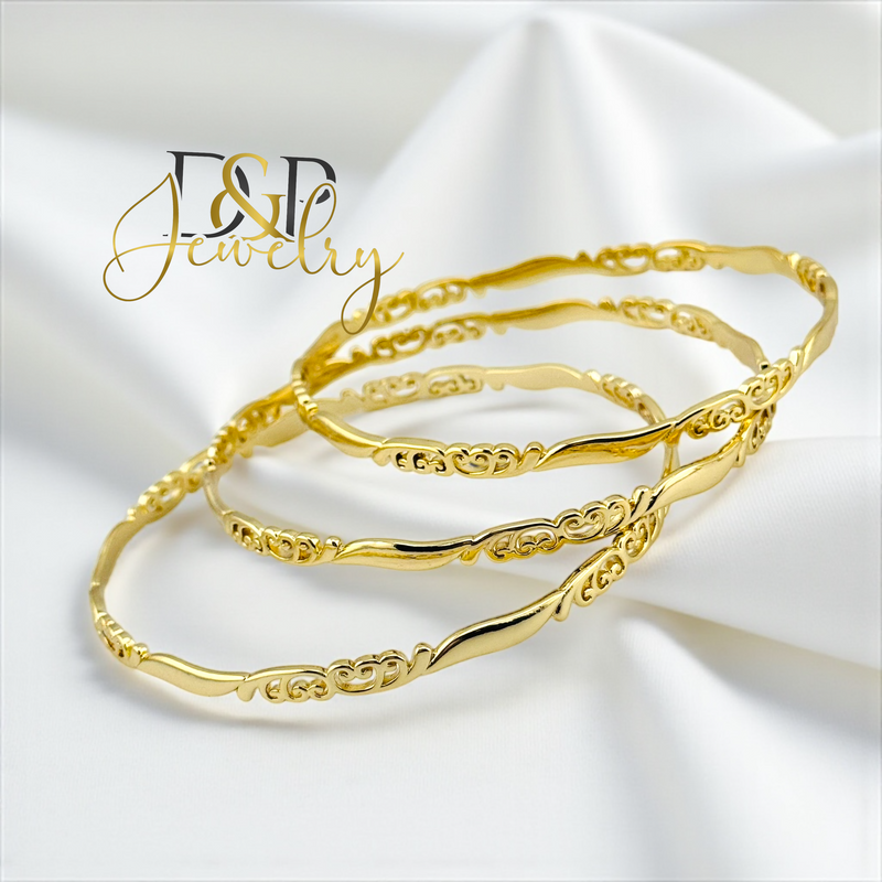 14K THREE SET BANGLE BRACELET 70mm BR791