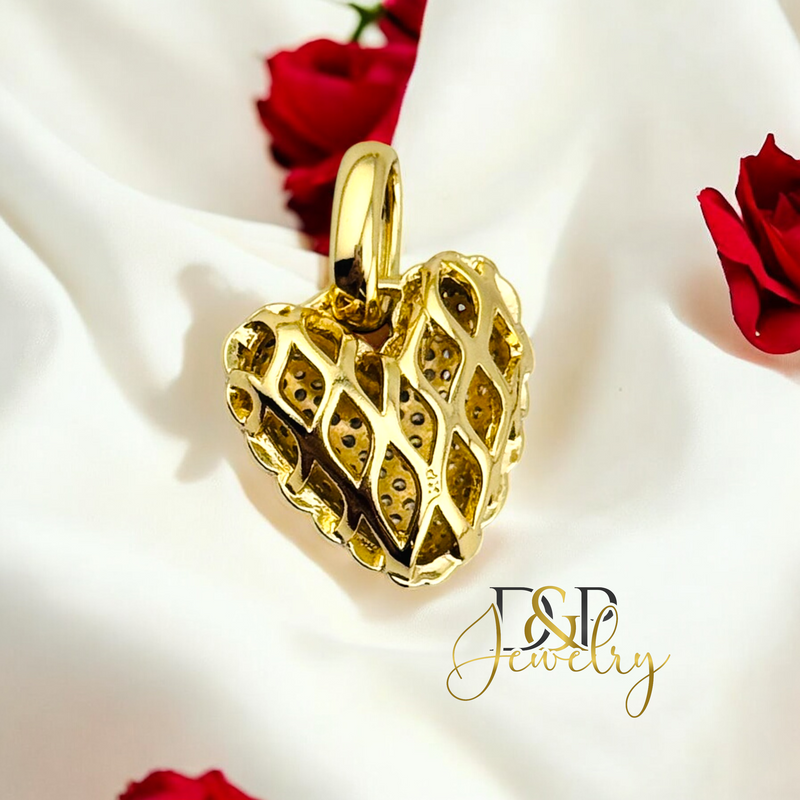 14K FAT HEART PENDANT P828