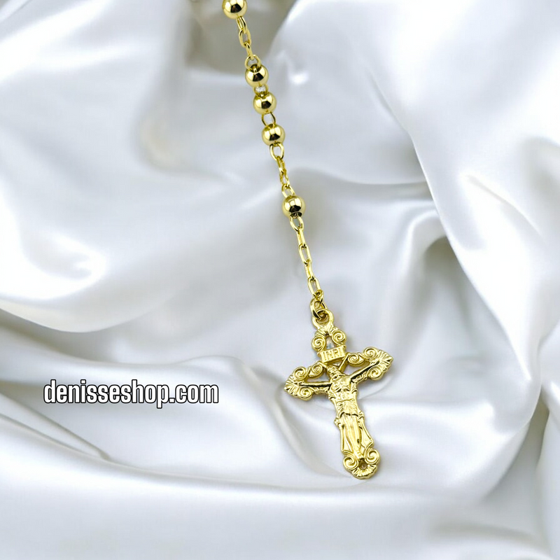 14K MARY ROSARY NECKLACE 24&