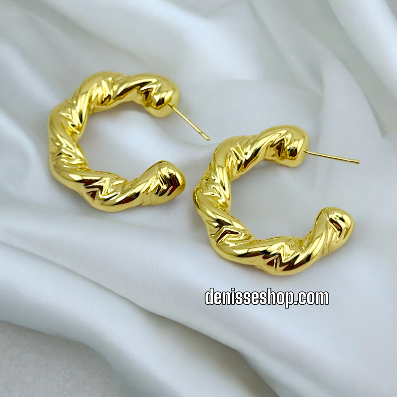 14K FASHION GOLD EARRING E596