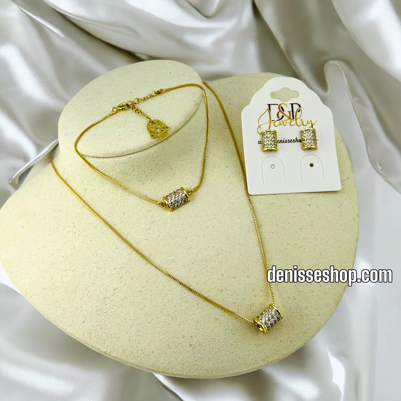 14K WOMAN/ BEAD NECKLACE SET N153