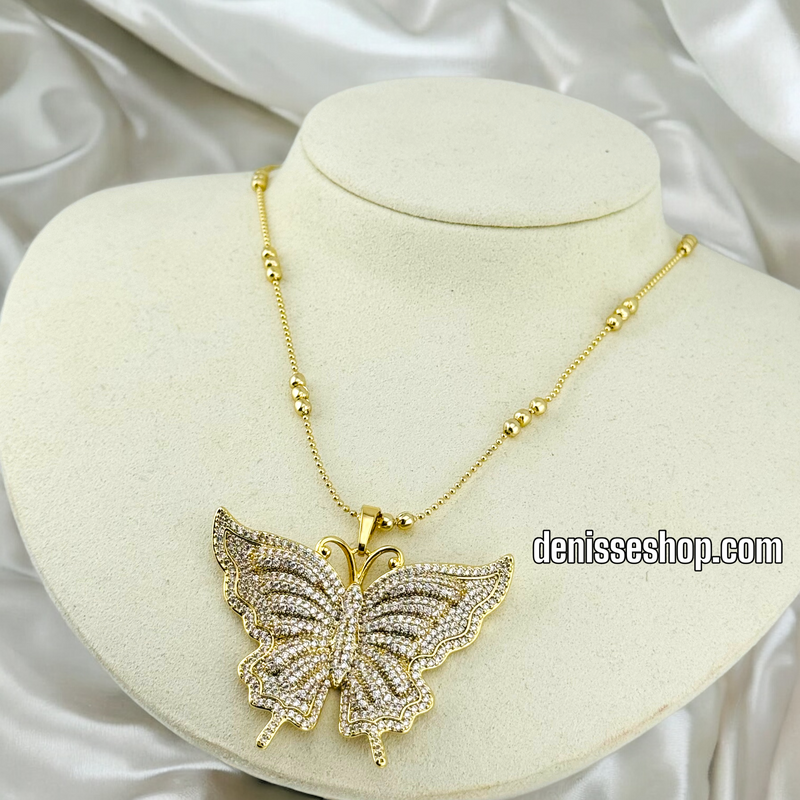 14K FASHION BUTTERFLY NECKLACE  P457