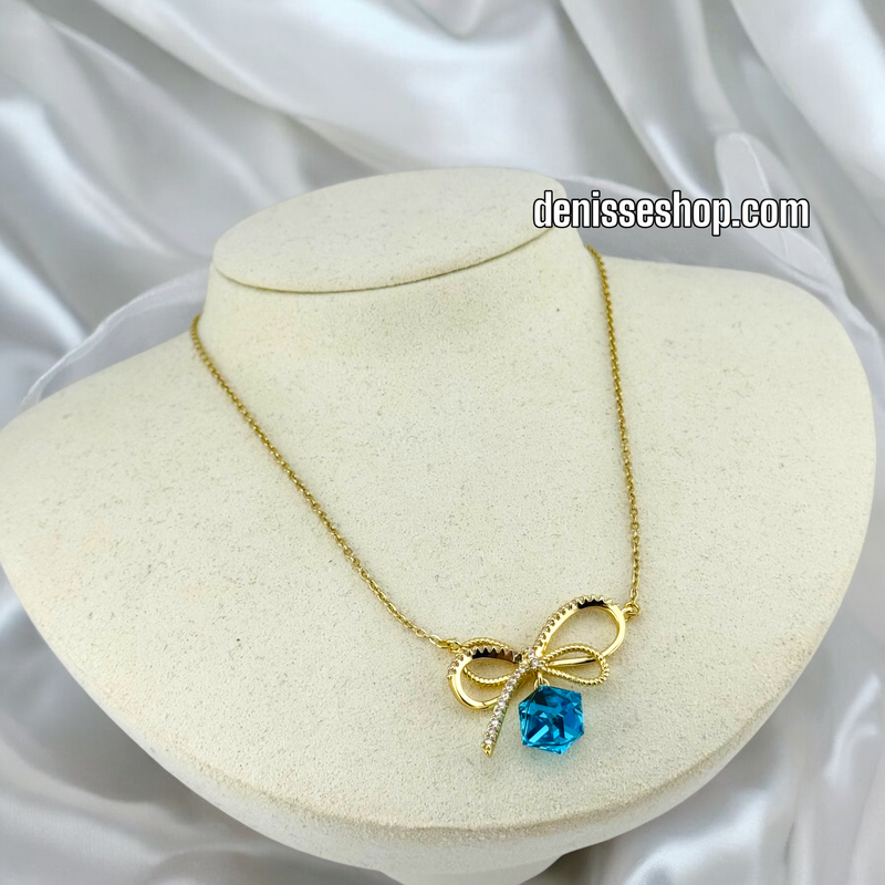 14K / WOMEN BOWE BLUE STONE NECKLACE N94