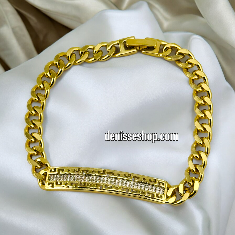 14K FASHION DESIGN CUBAN BRACELET BR526