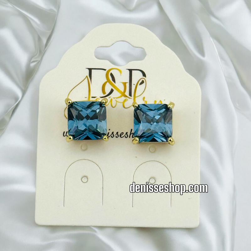 14K BLUE EARRING E580