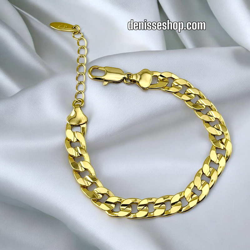 14K /WOMAN PLAIN GOLD SPLIT LINK BRACELET BR590