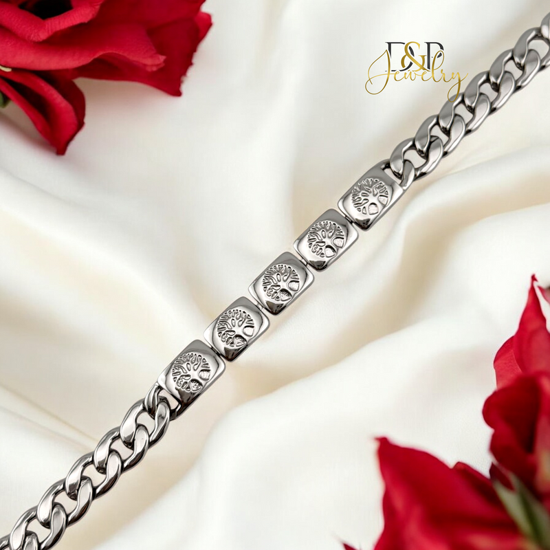SILVER LIFE TREE BRACELET BR732