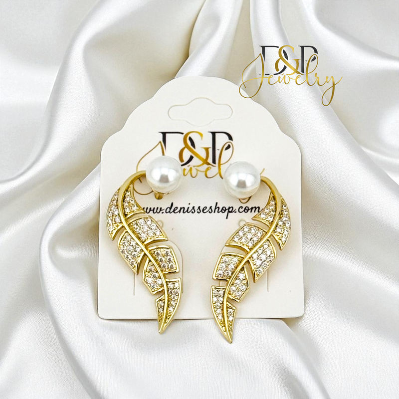 14K ELEGANT PEARL EARRING E958