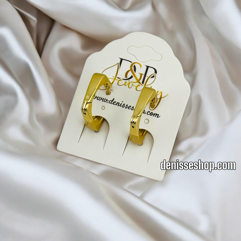 14K / SQUARE HUGGIE EARRING E755