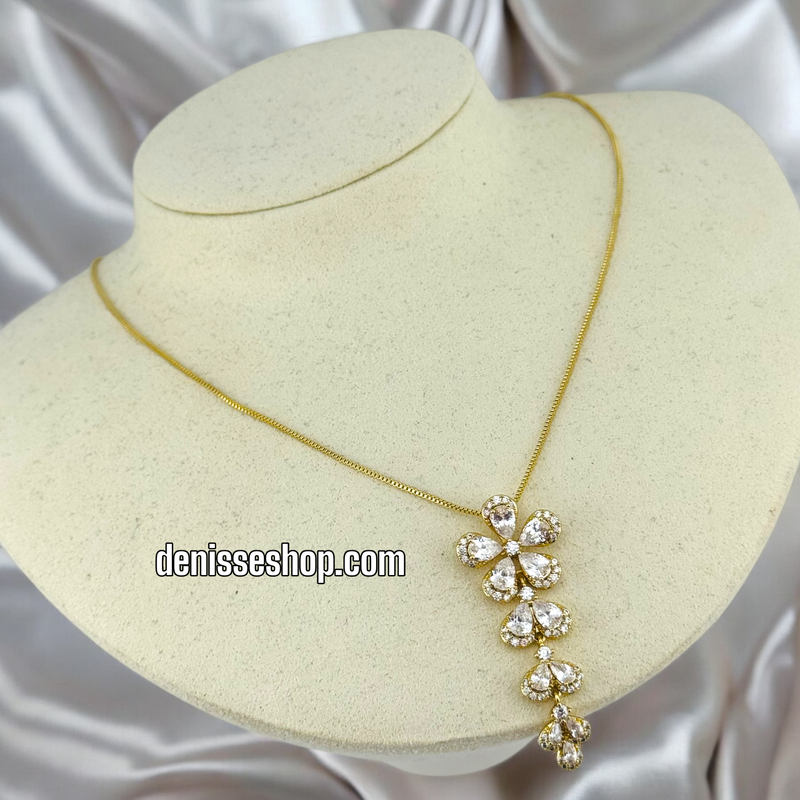 14K / WOMEN / ZIRCONIA FLOWER NECKLACE N118