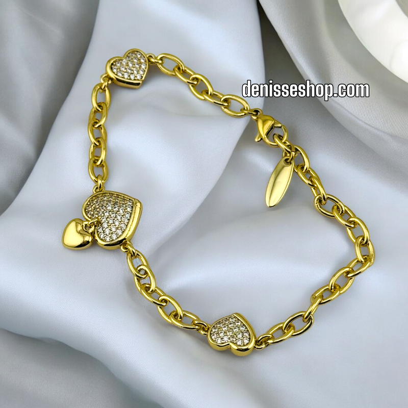 14K /WOMAN FASHION HEART BRACELET BR600