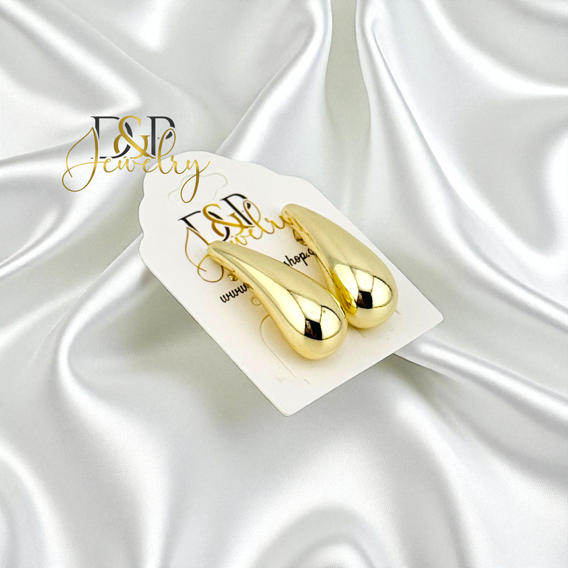 14K DROP GOLD EARRING E919