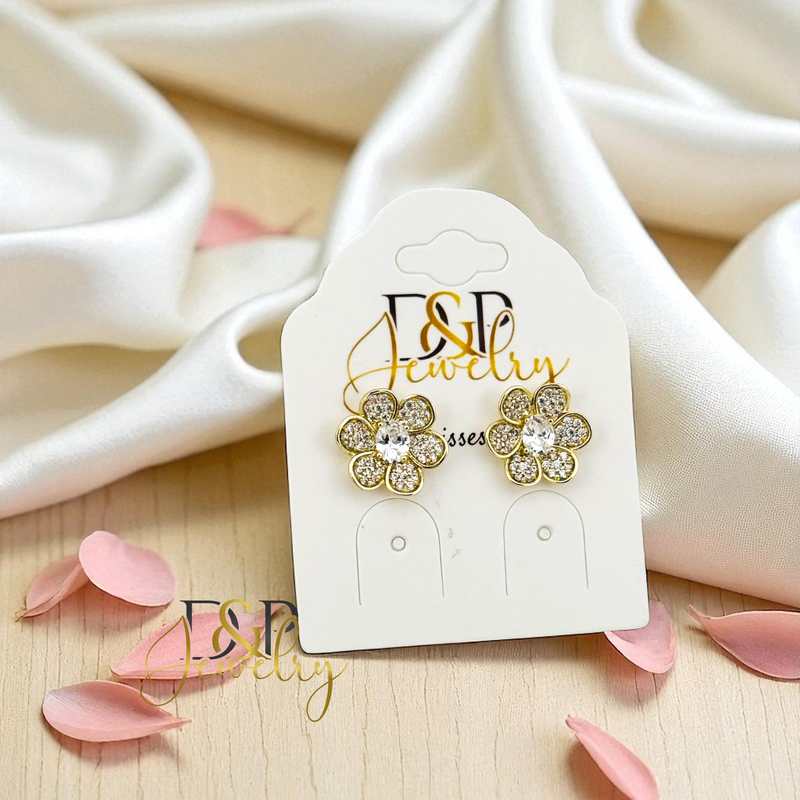 14K FLOWER EARRING E898
