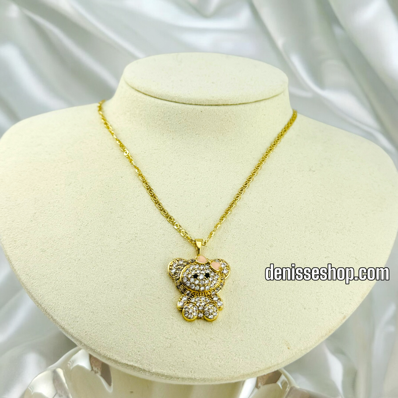 14K GOLD  CUTE BEAR PENDANT P484