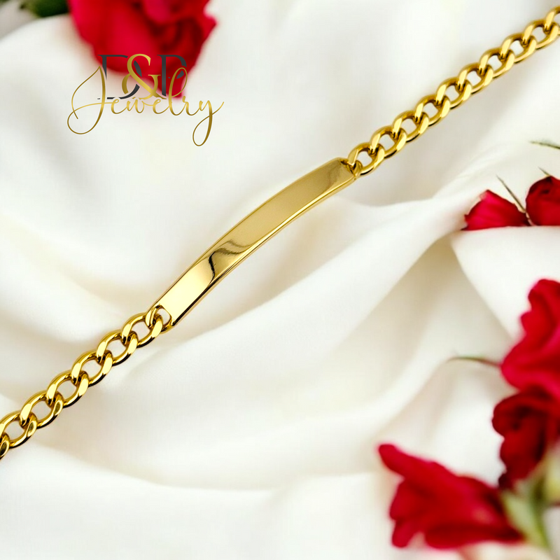 14K GOLD PLAQUE CUBAN BRACELET BR743