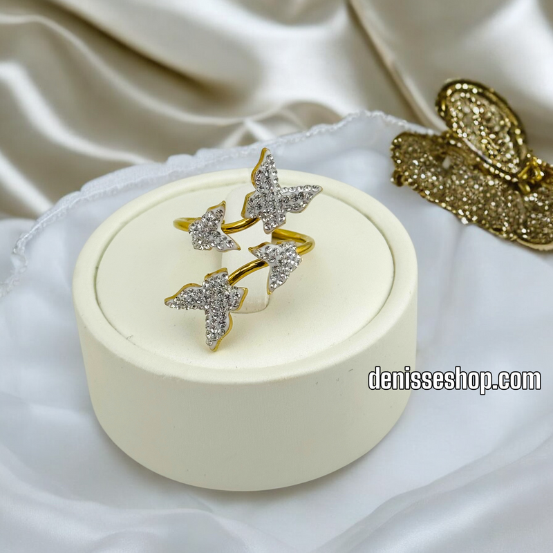 14K WOMEN/BLING BUTTERFLY ADJUSTABLE RING RG319