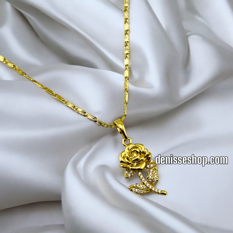 14K / GOLD ROSE PENDANT P578