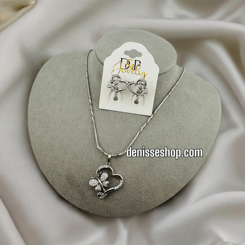 SILVER BUTTERFLY NECKLACE C42