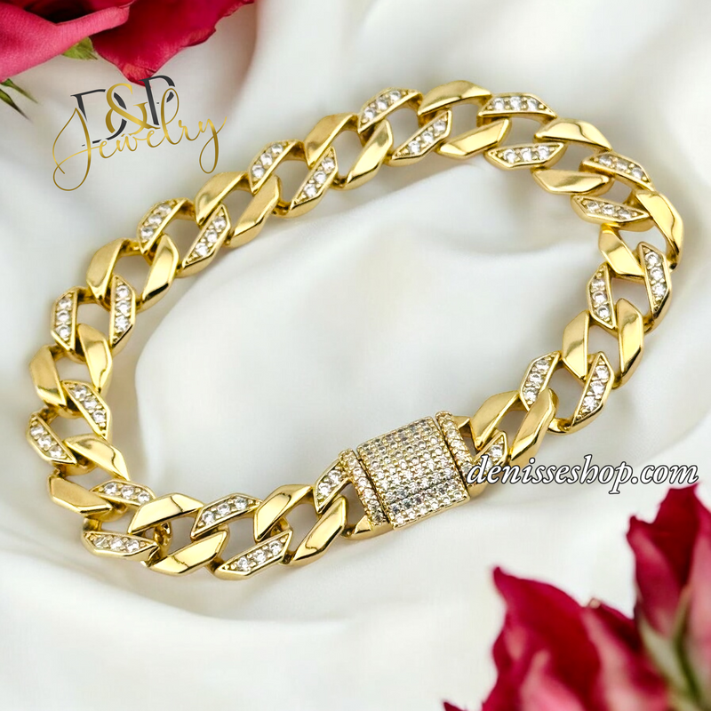 14K FASHION WOMEN MONACO BRACELET 7.5 &