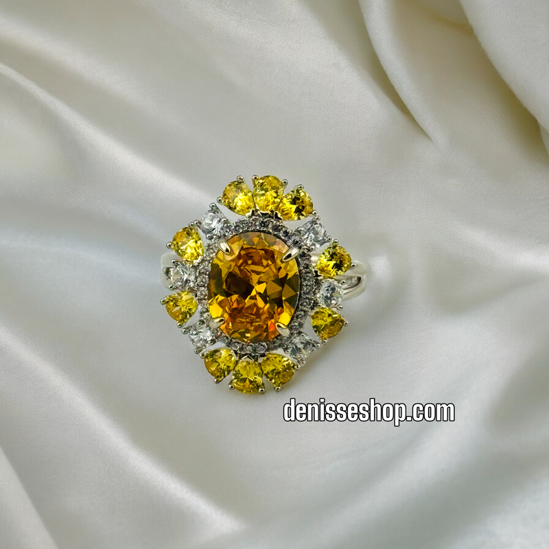 SILVER YELLOW RING RG187