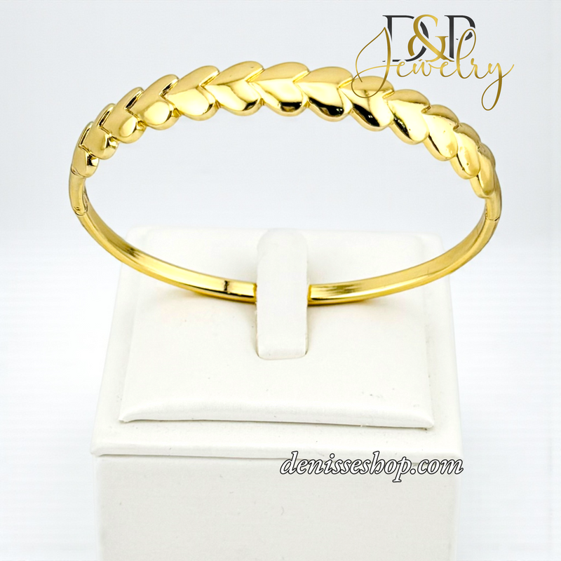 14KGOLD/HEARTS STRIP BRACELET BR876