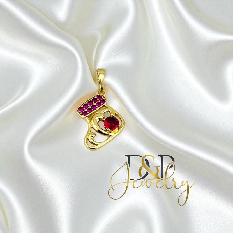 14K PINK SHOE PENDANT P727