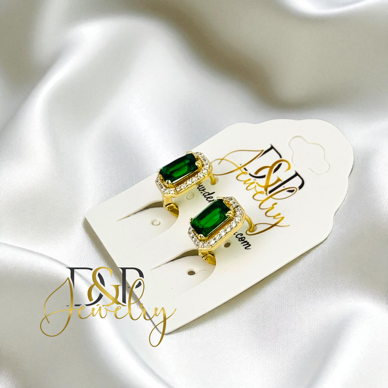14K GREEN EARRING E917
