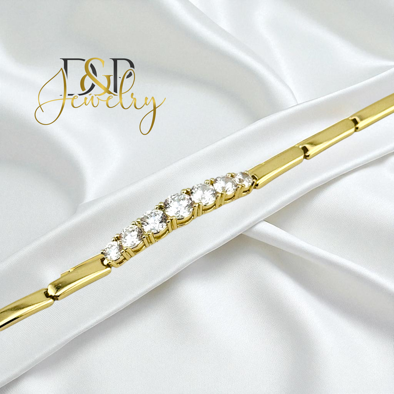 14K ELEGANT WHITE STONE BRACELET BR818