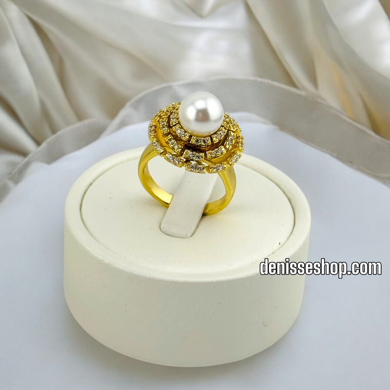 14K WOMAN PEARL GIRATORY RING RG292