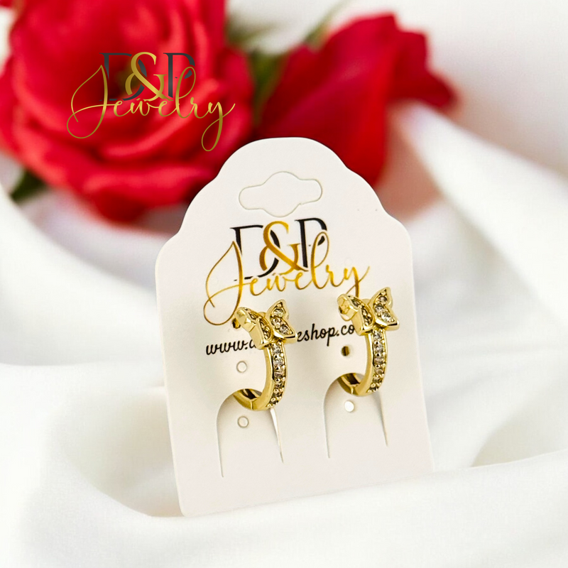 14K SMALL BUTTERFLY HOOP HP706