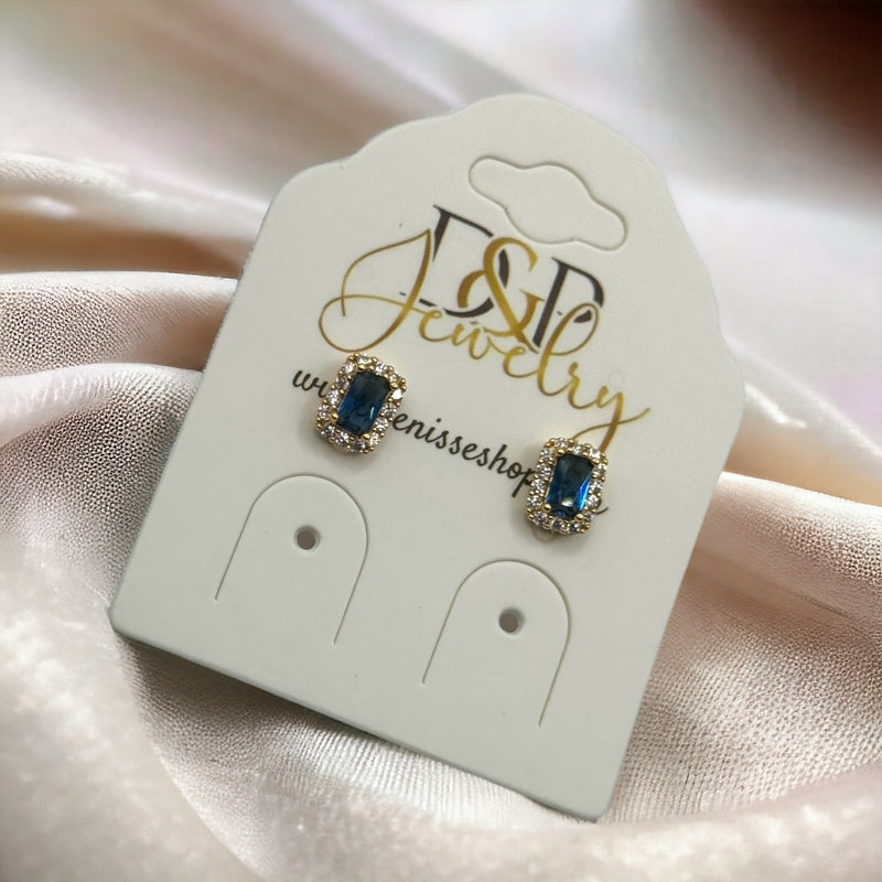 24K BLUE SMALL EARRINGS E348