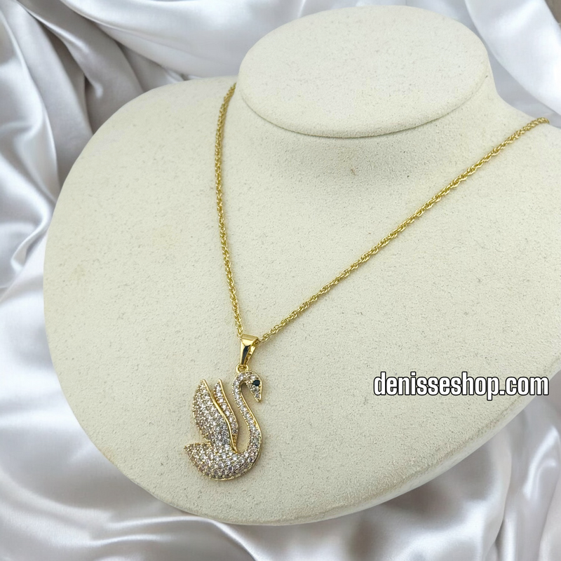 14K SWAN NECKLACE 18&