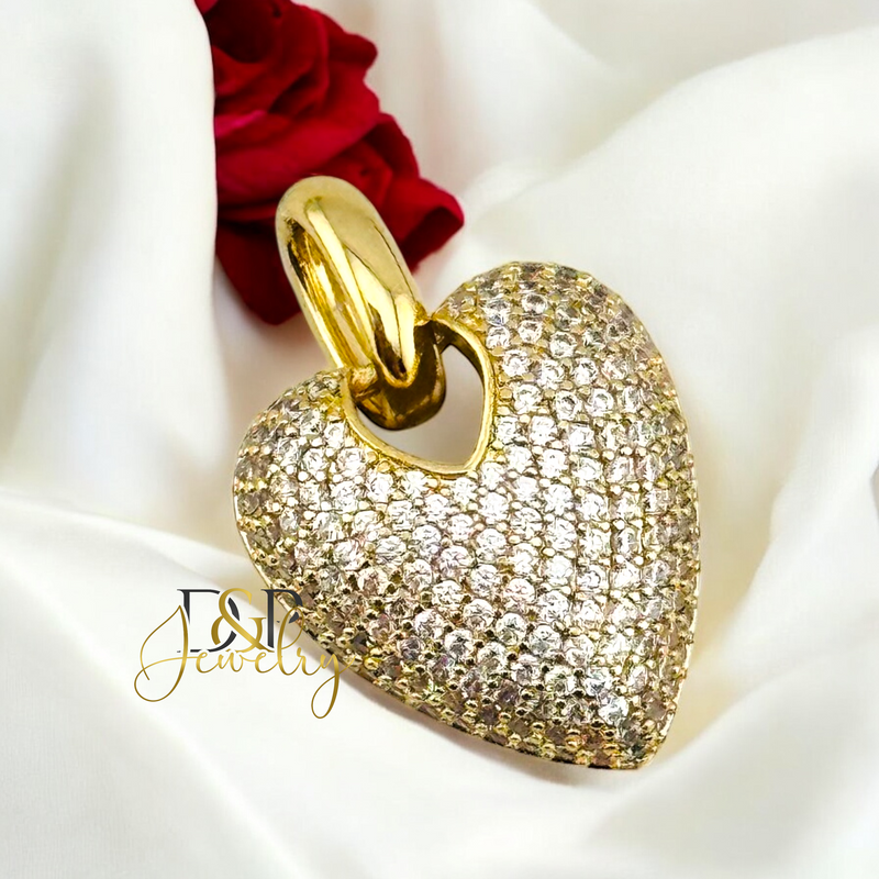 14K FANCY HEART PENDANT P825