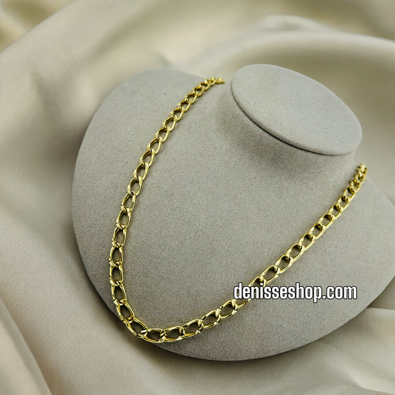 TAPERED CURB GOLD CHAIN 5MM C1092