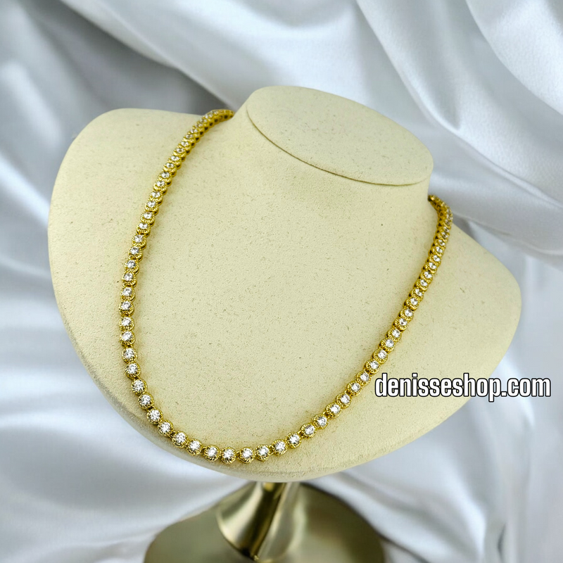 14K / WOMEN ALL WHITE STONE NECKLACE N111