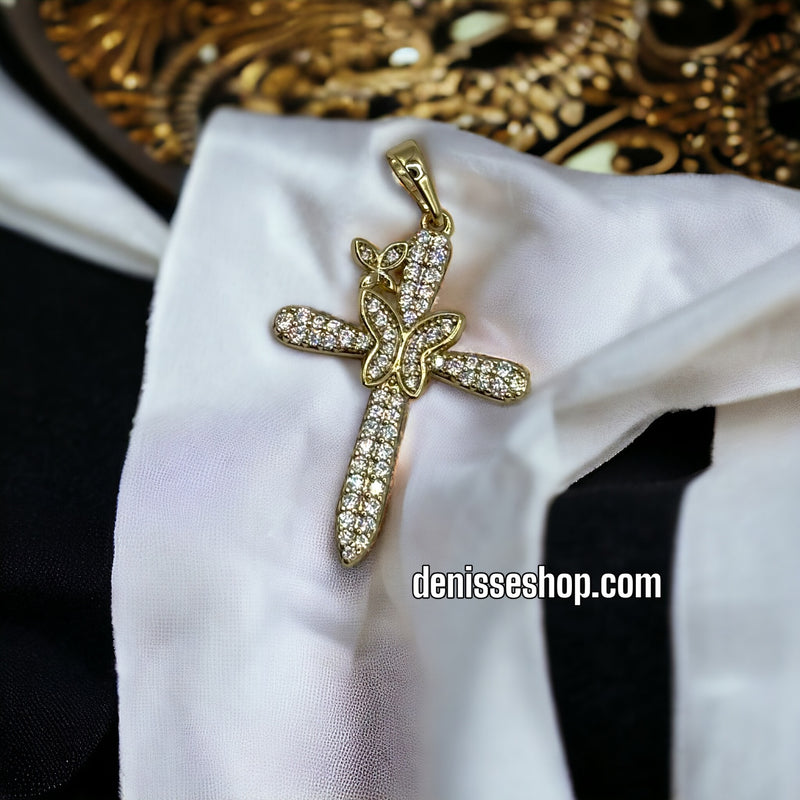 14K BUTTERFLY CROSS P291