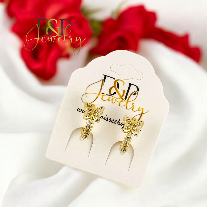 14K SMALL BUTTERFLY HOOP HP706