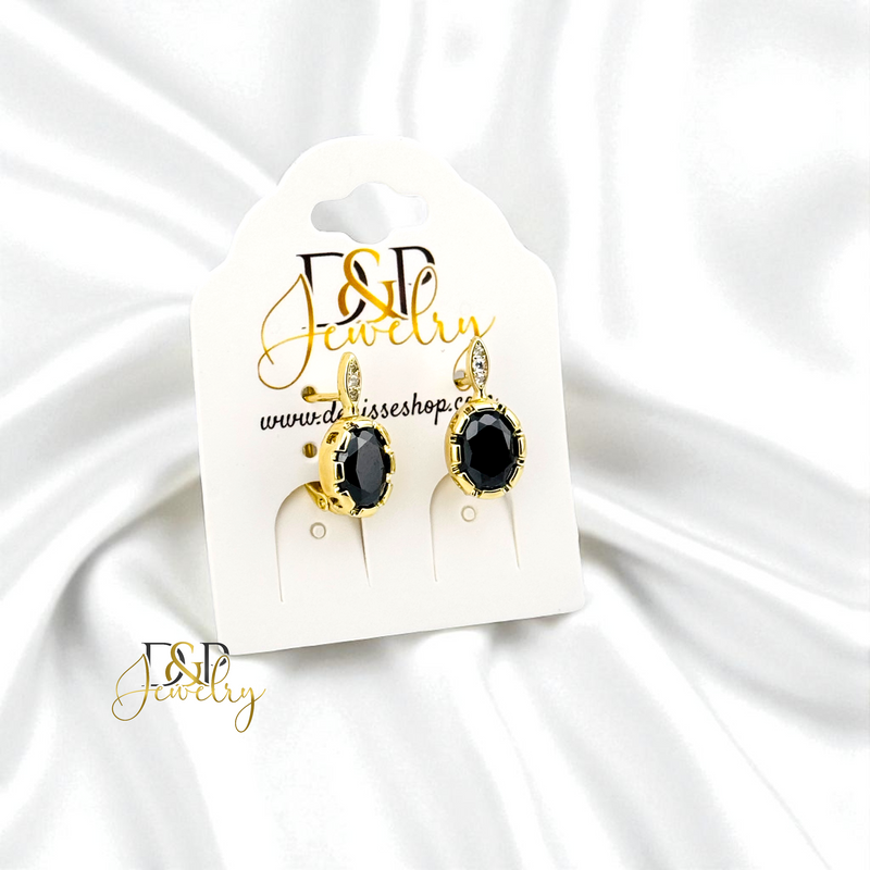 14K BLACK HUGGIE EARRING E1035