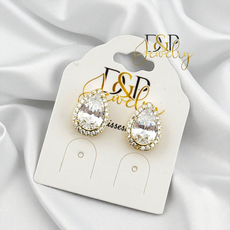 14K WHITE FASHION DROP EARRING E910