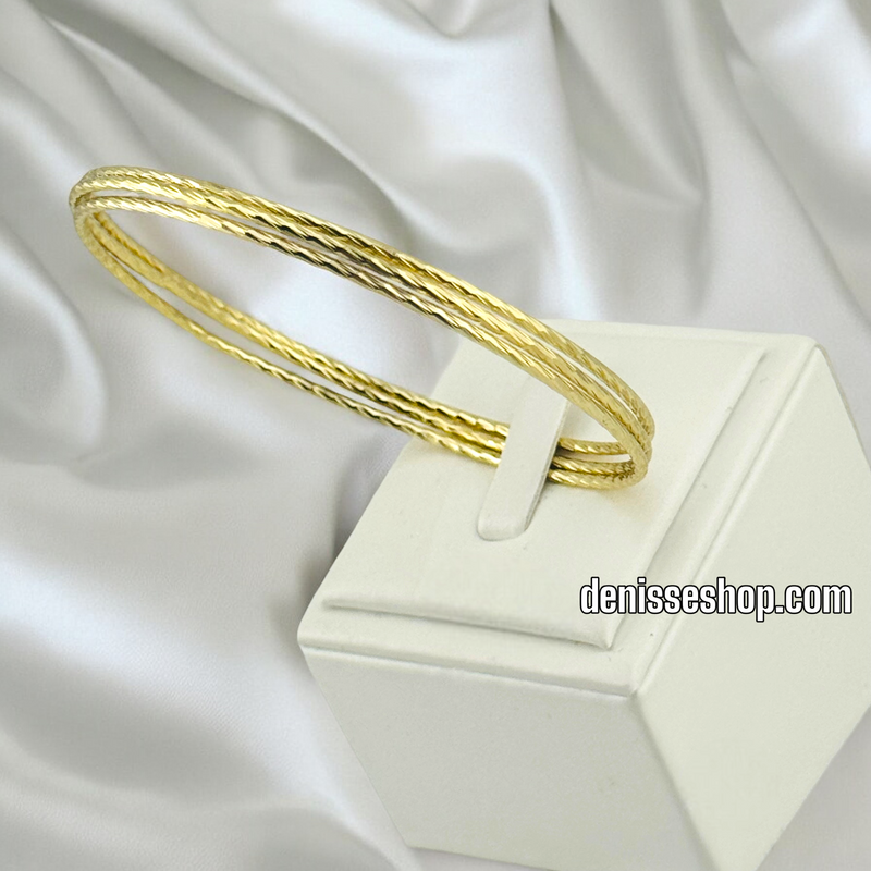 14K GOLD 3 BANGLE SET BRACELET BR134